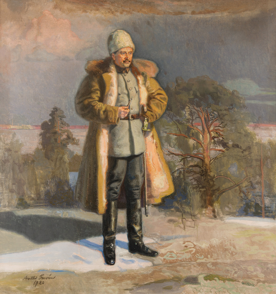 General Mannerheim watching the Battle of Tampere, by Antti Faven