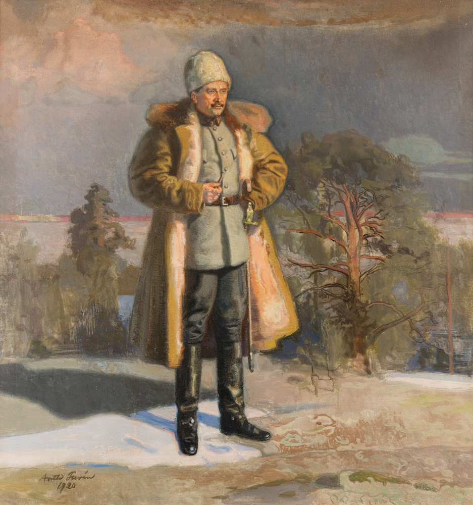 General Mannerheim watching the Battle of Tampere, by Antti Faven